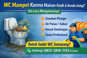 WC mampet karena mainan anak